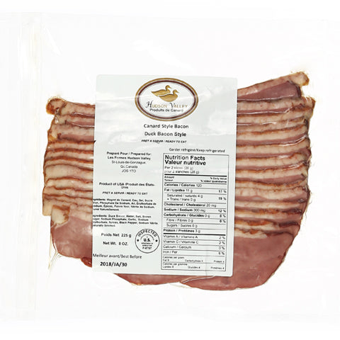 Canard style bacon